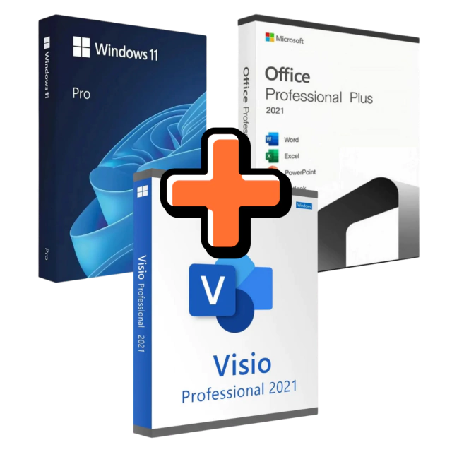 COMBO OFICINA: Windows + Office 21 + Visio 21